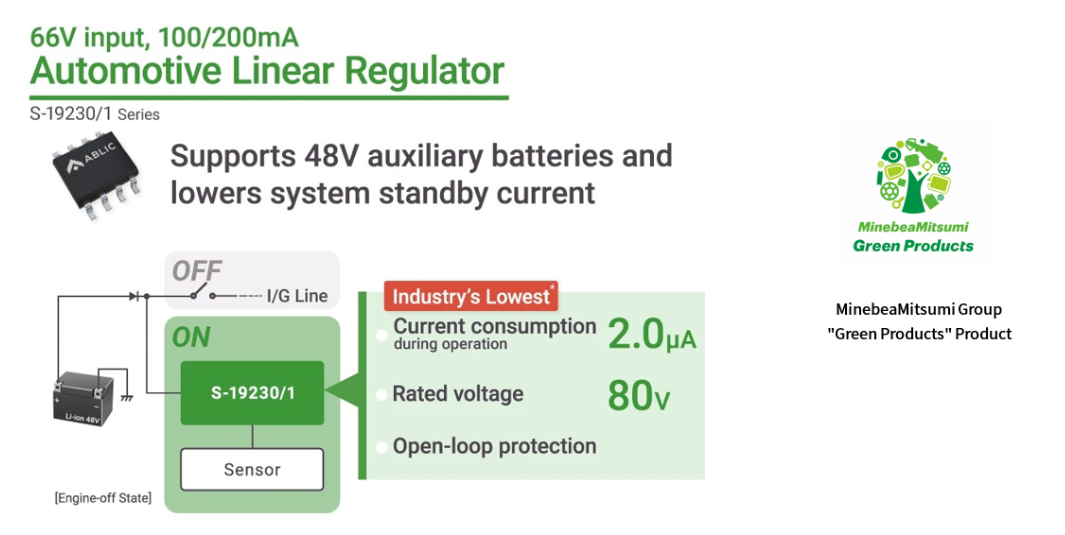 ABLIC推出用于48V辅助电池的汽车高耐压LDO线性稳压器IC